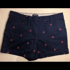 British Khaki Embroidered Anchor Shorts